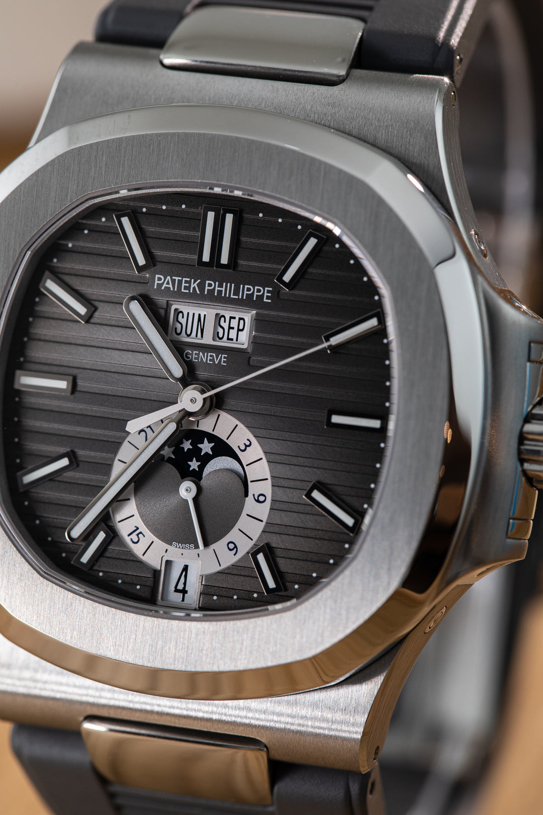 Nautilus 'Black Dial' Annual Calendar