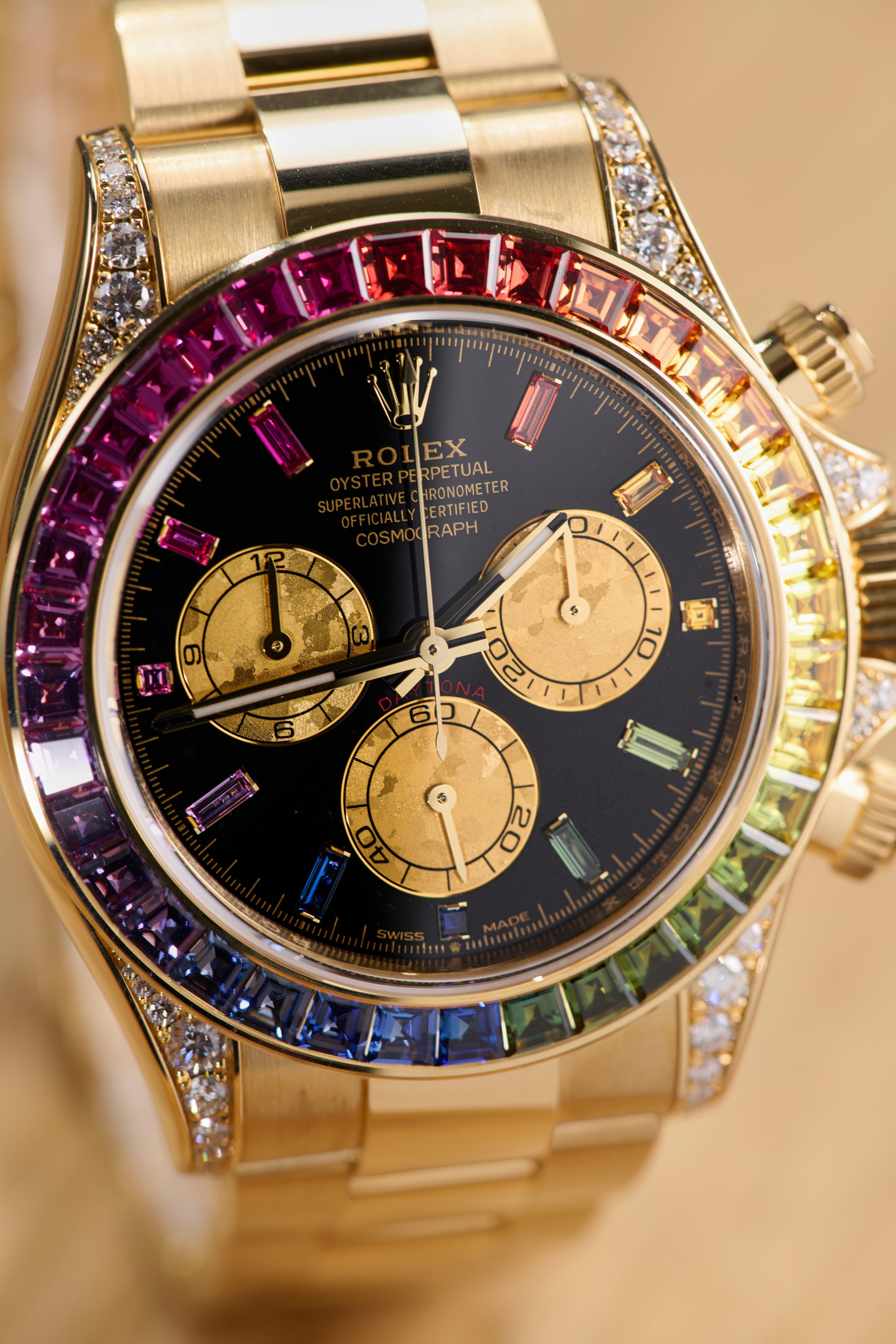 Rolex Yellow Gold Rainbow Daytona