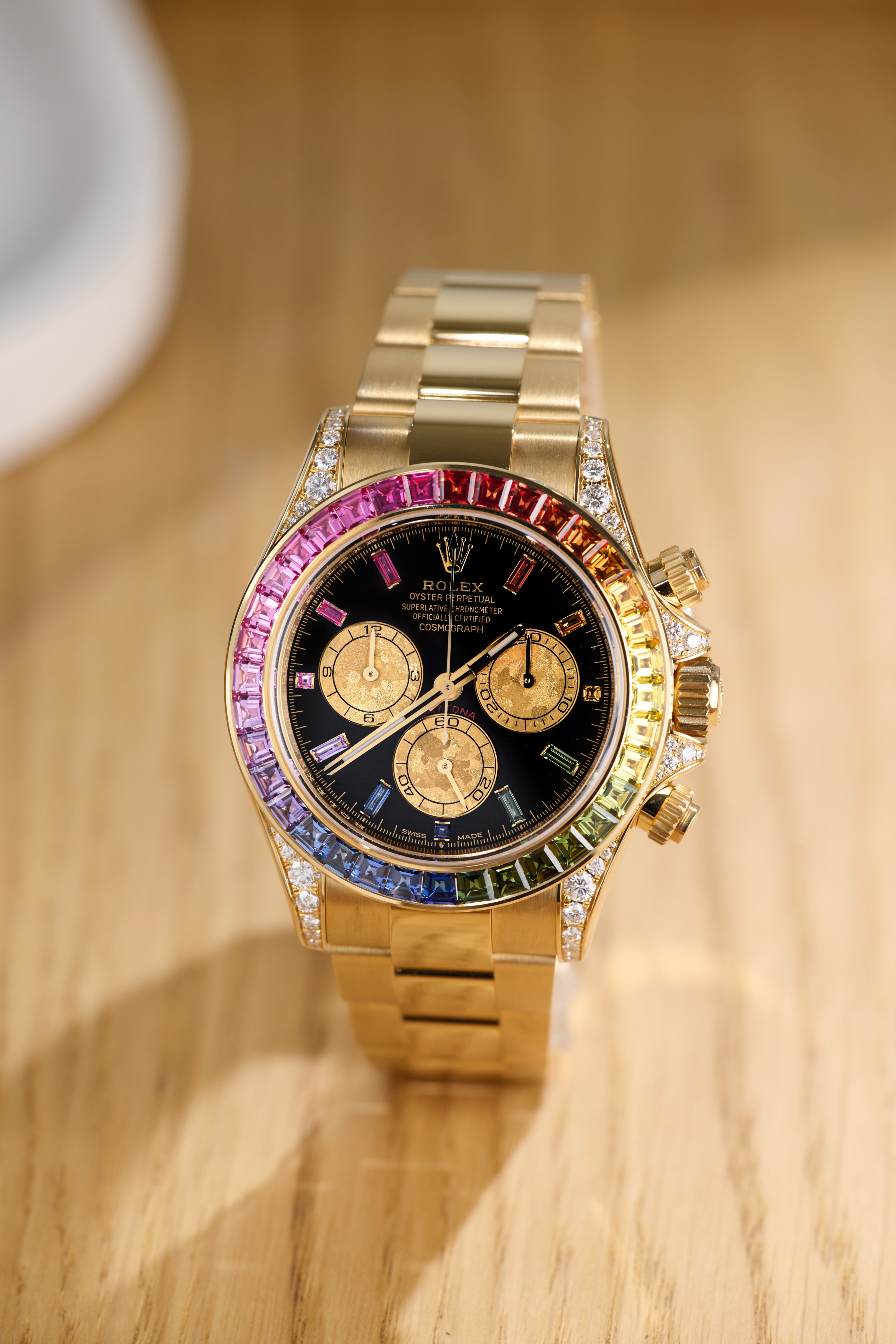 Rolex Yellow Gold Rainbow Daytona