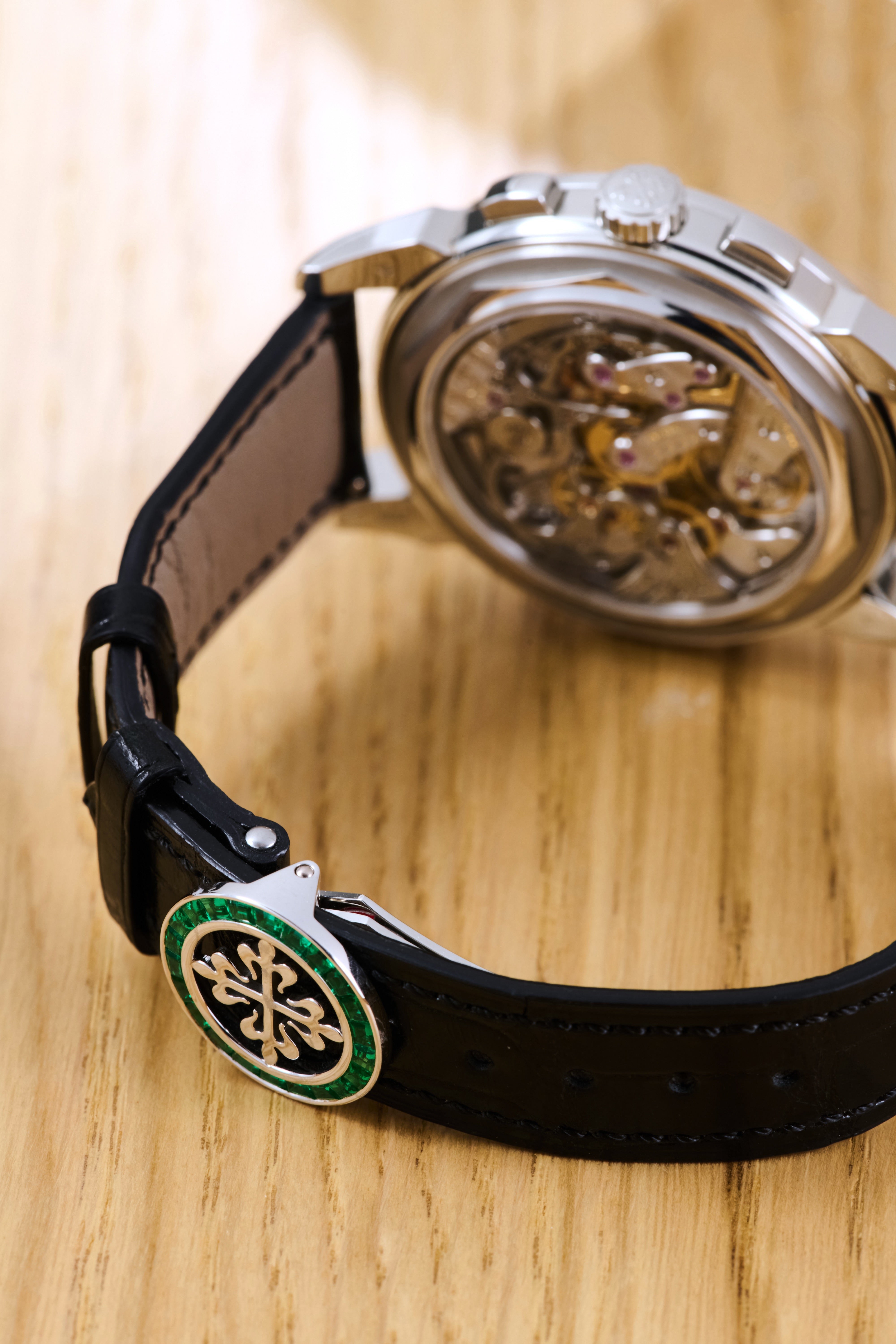 Patek Philippe Off-Catalogue Emerald Set Perpetual Calendar