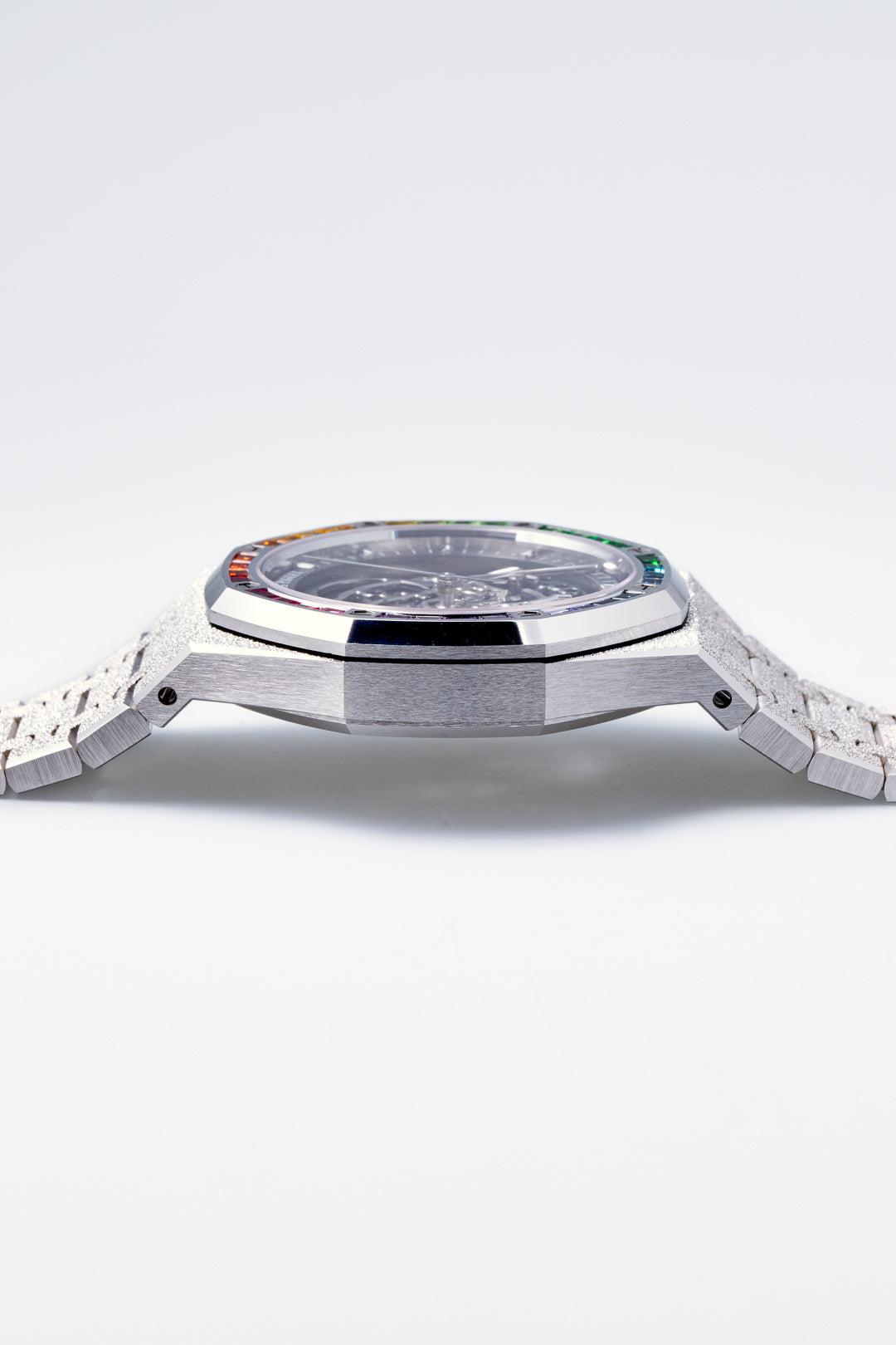 Royal Oak Frosted White Gold Rainbow Bezel 'Openworked'