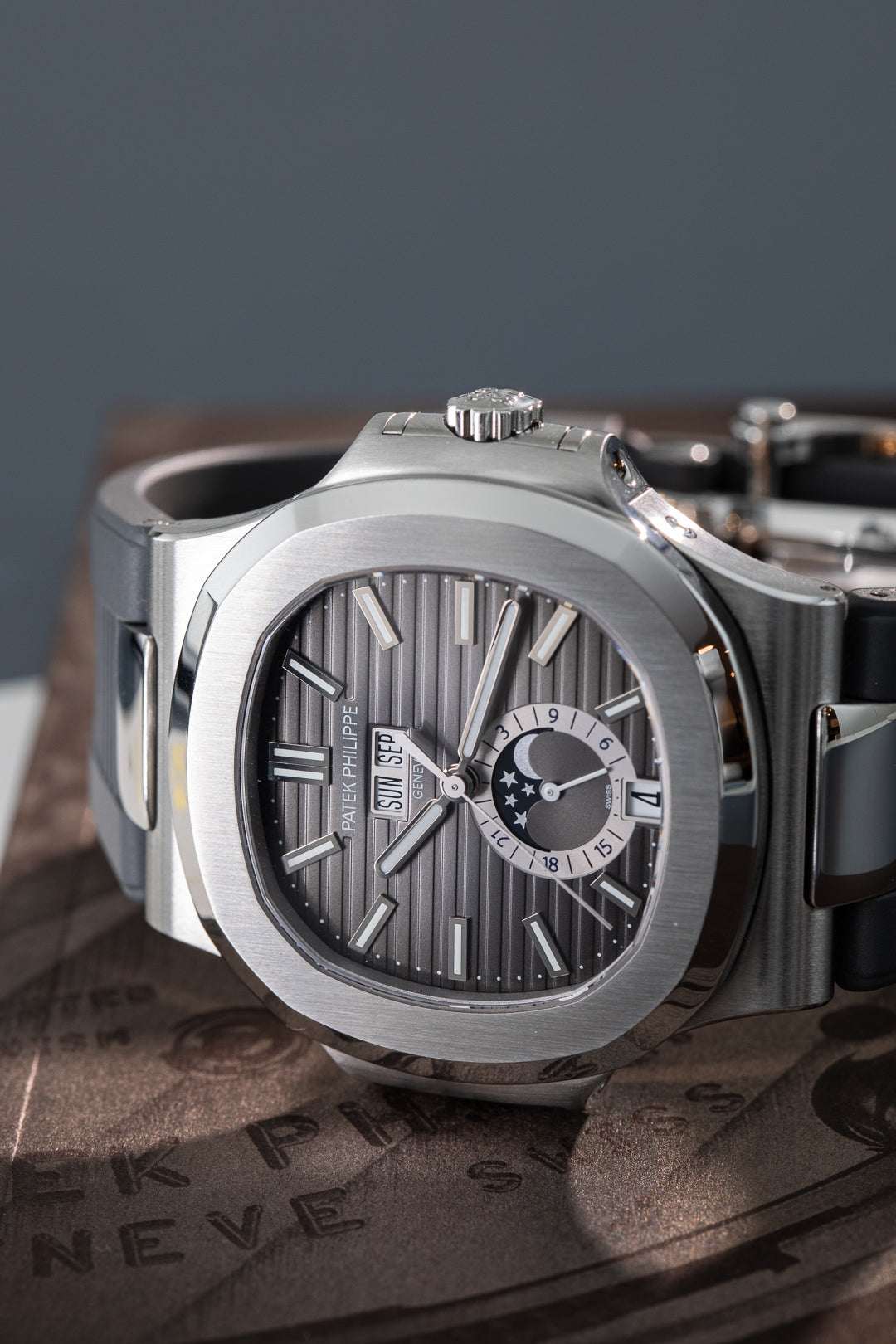 Nautilus 'Black Dial' Annual Calendar