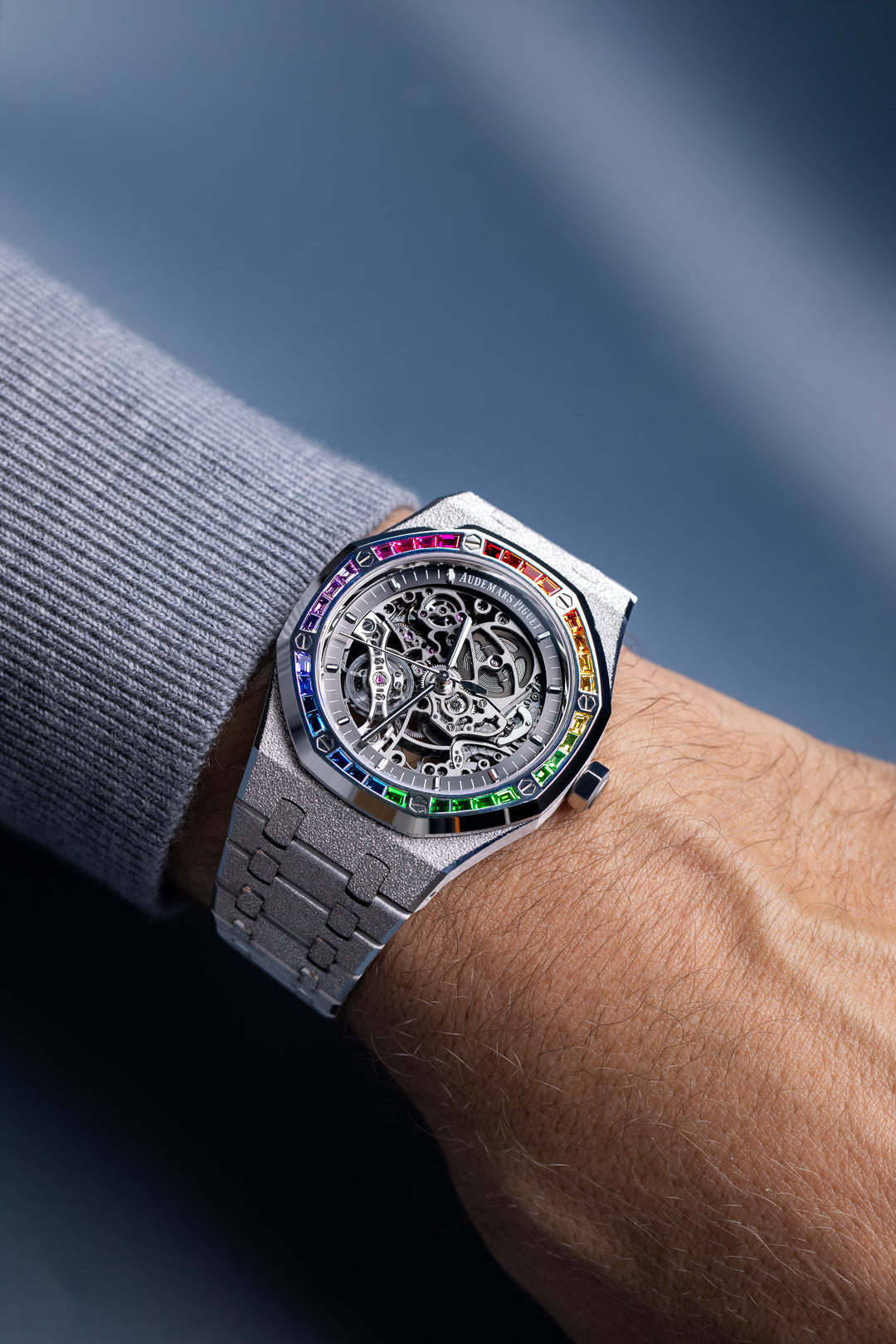 Royal Oak Frosted White Gold Rainbow Bezel 'Openworked'