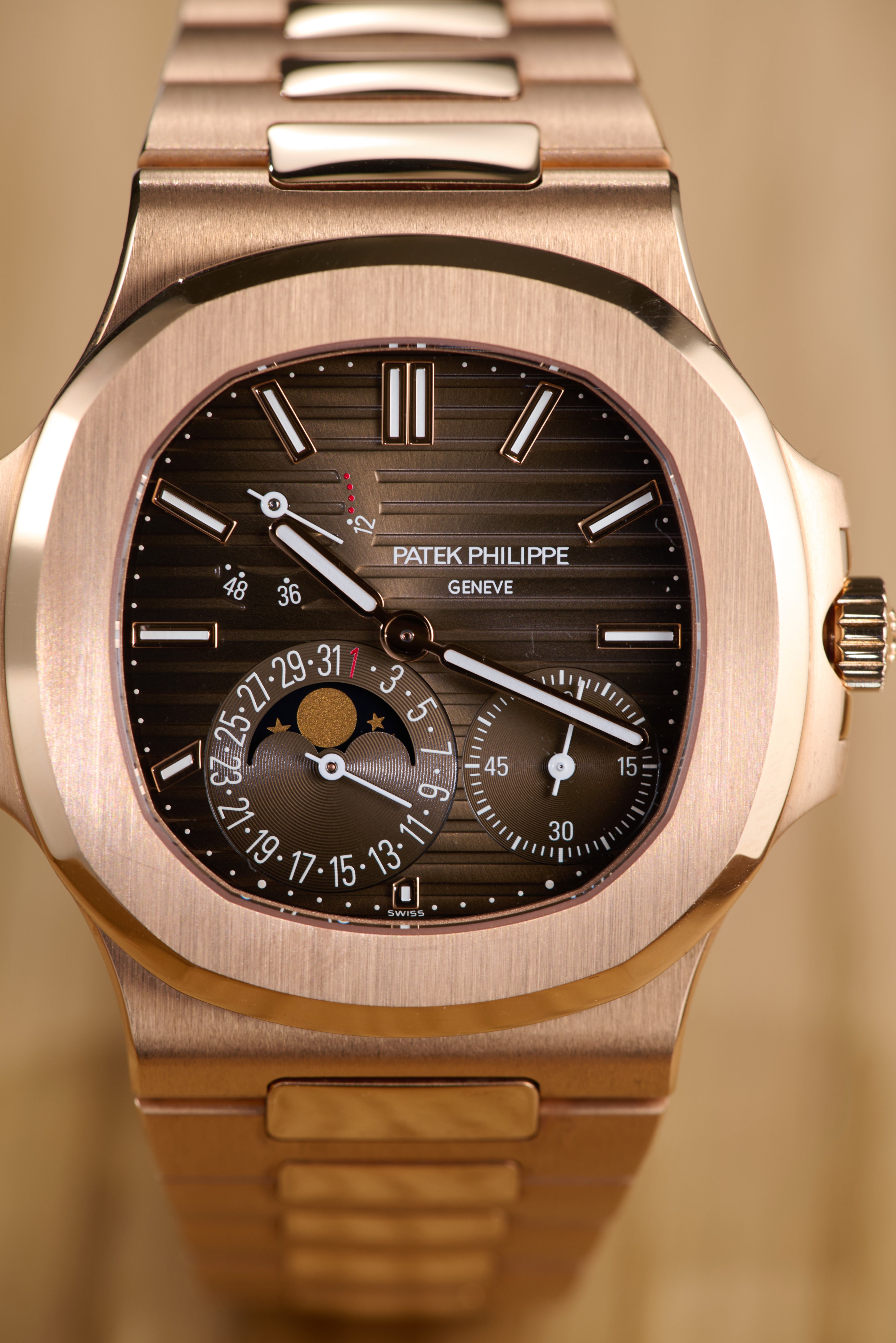 Patek Philippe Nautilus Rose Gold Moonphase