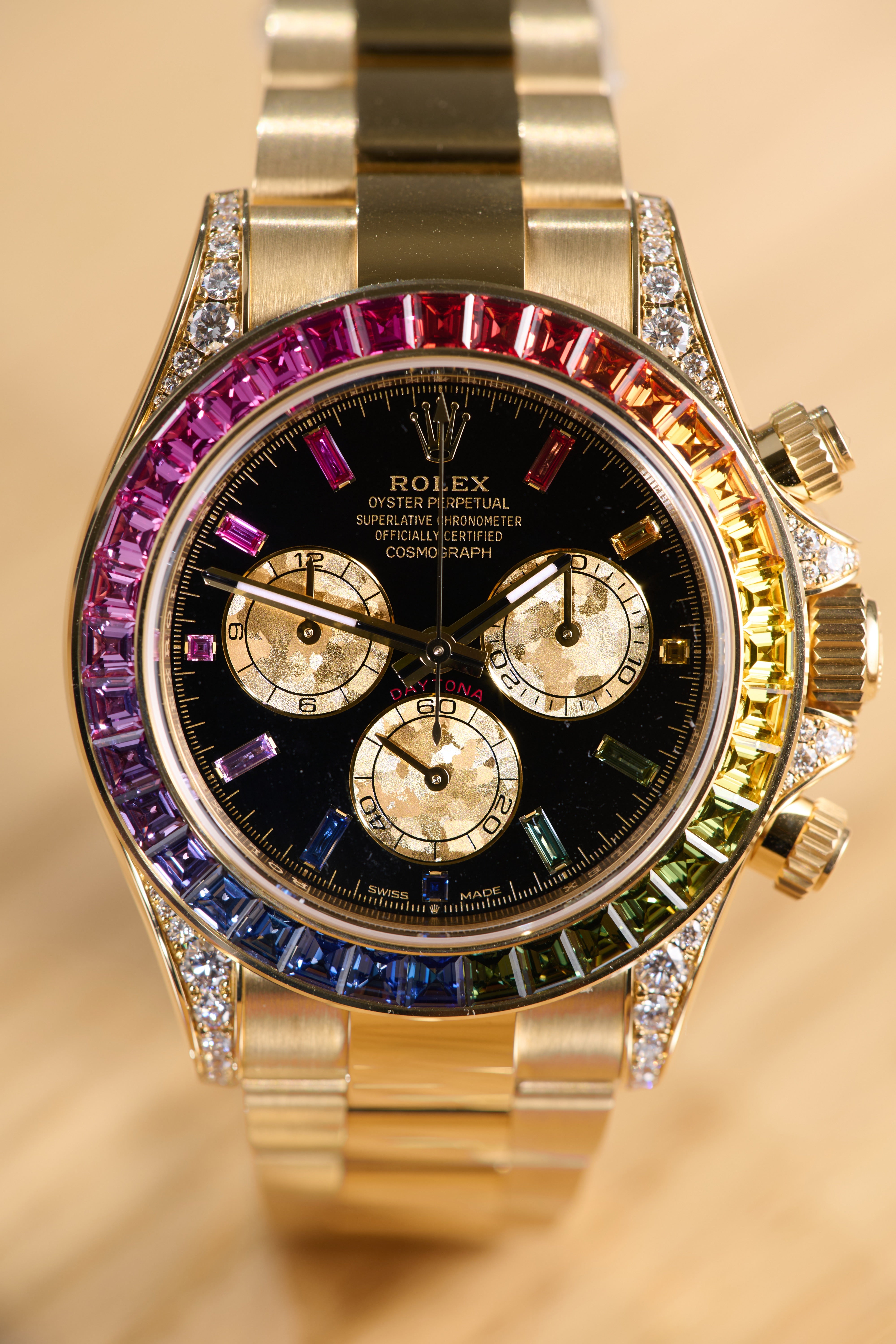 Rolex Yellow Gold Rainbow Daytona