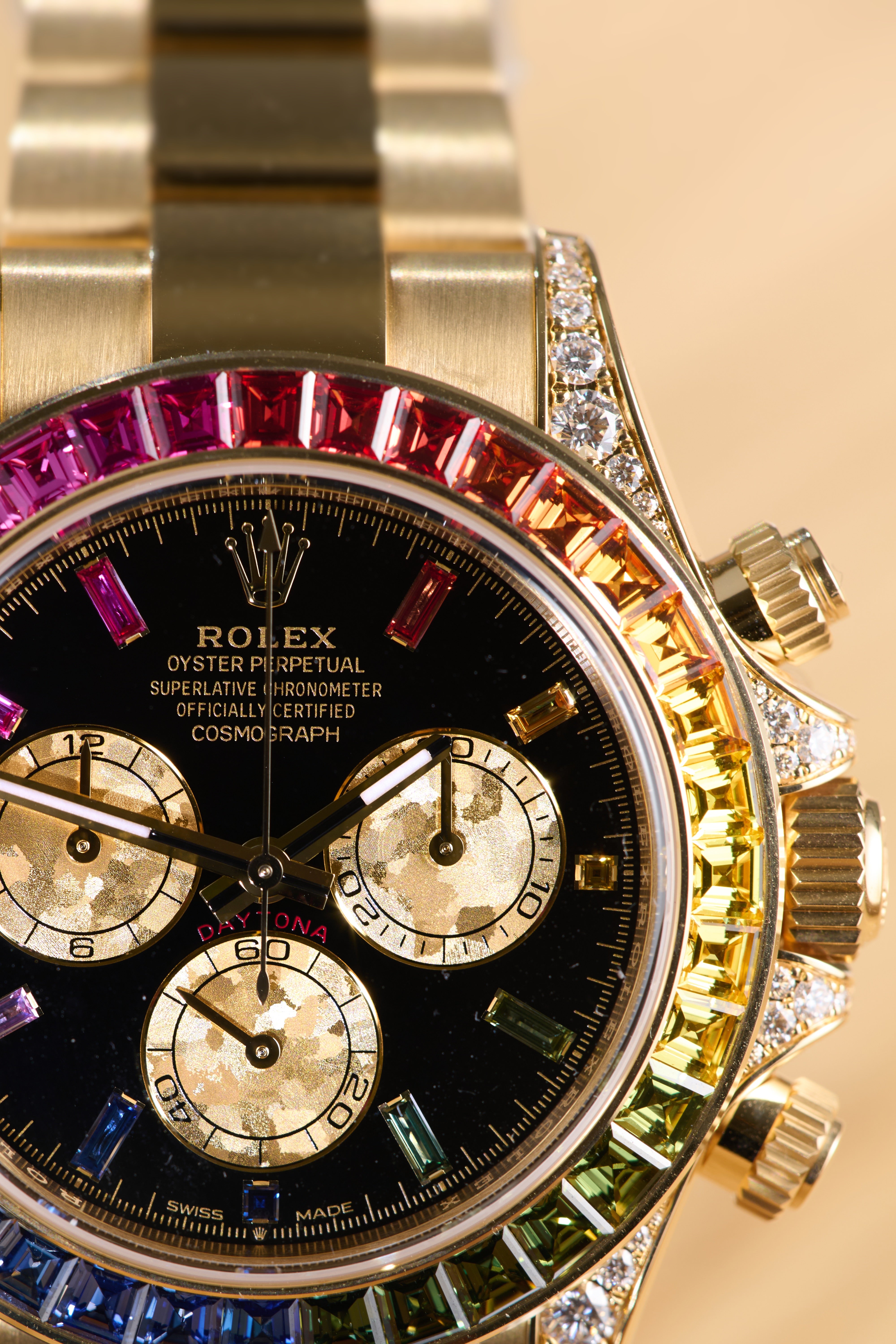 Rolex Yellow Gold Rainbow Daytona