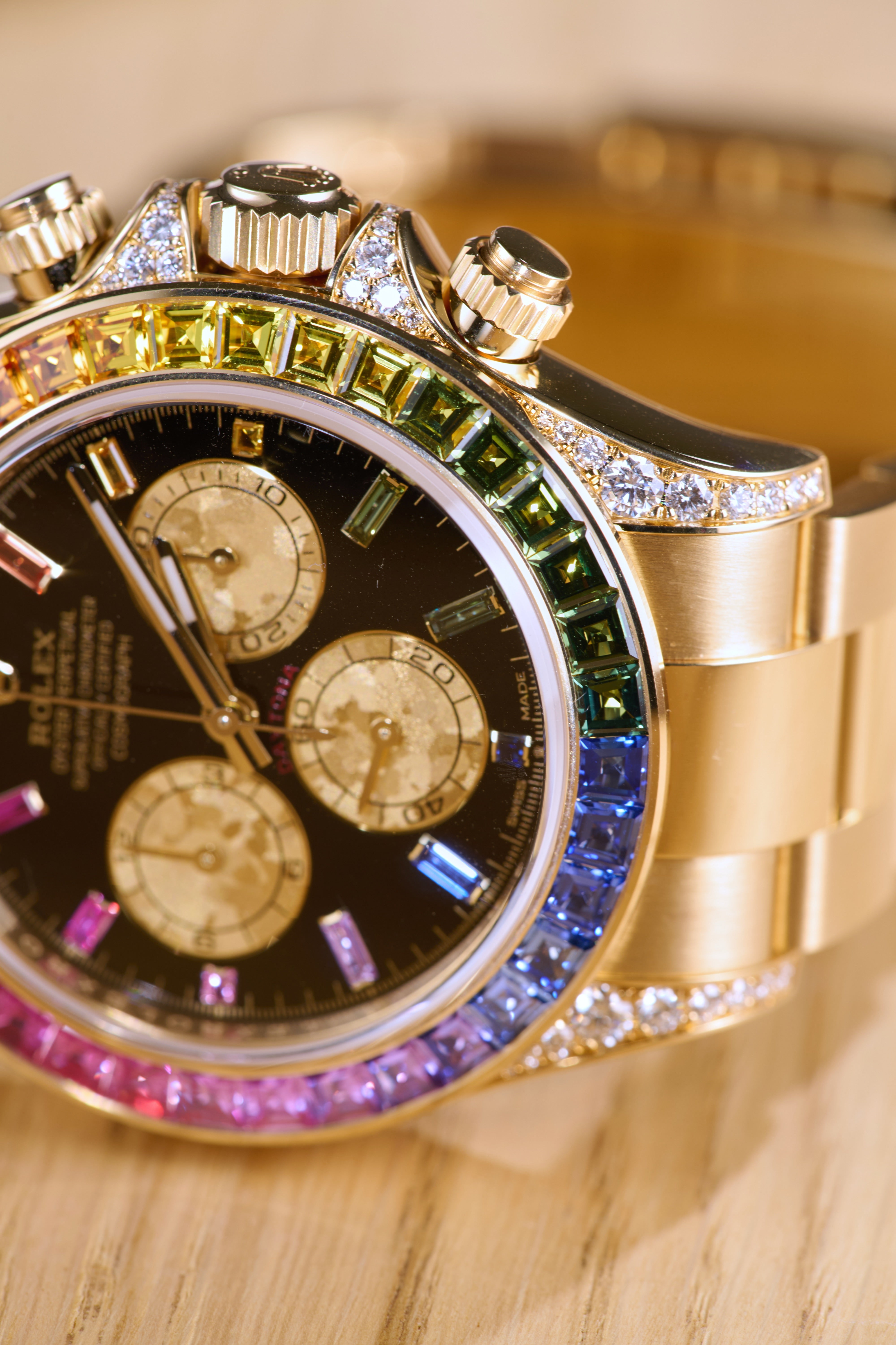 Rolex Yellow Gold Rainbow Daytona