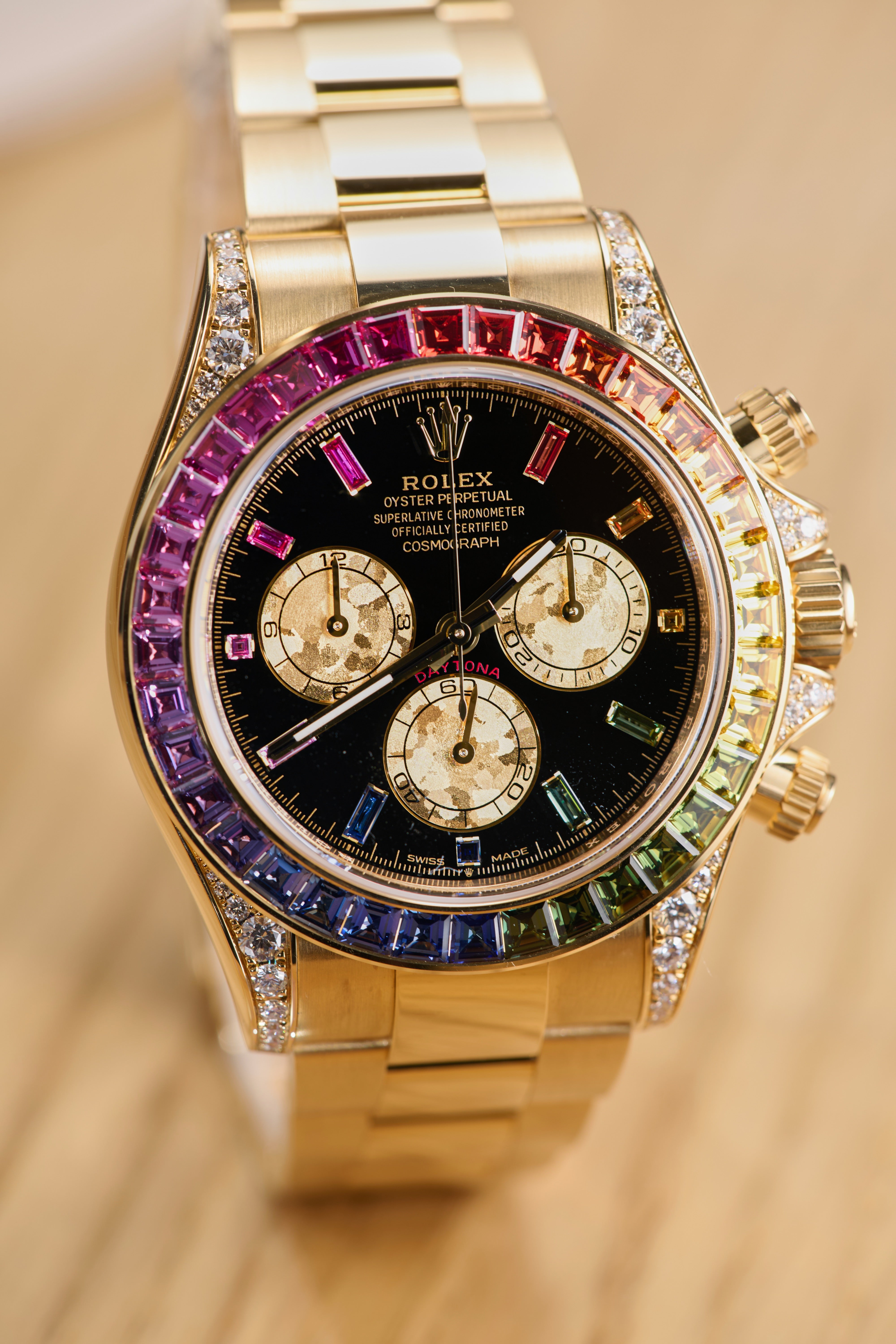 Rolex Yellow Gold Rainbow Daytona