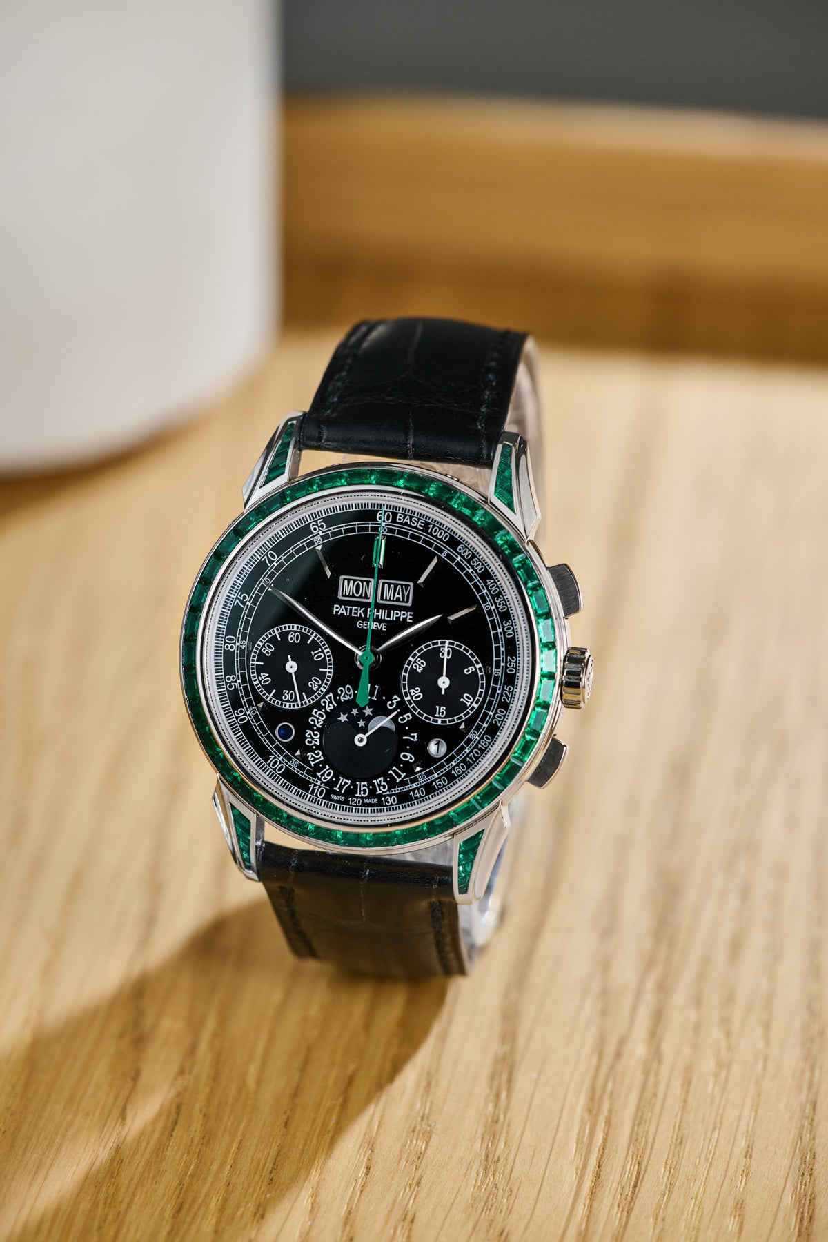 Patek Philippe Off-Catalogue Emerald Set Perpetual Calendar