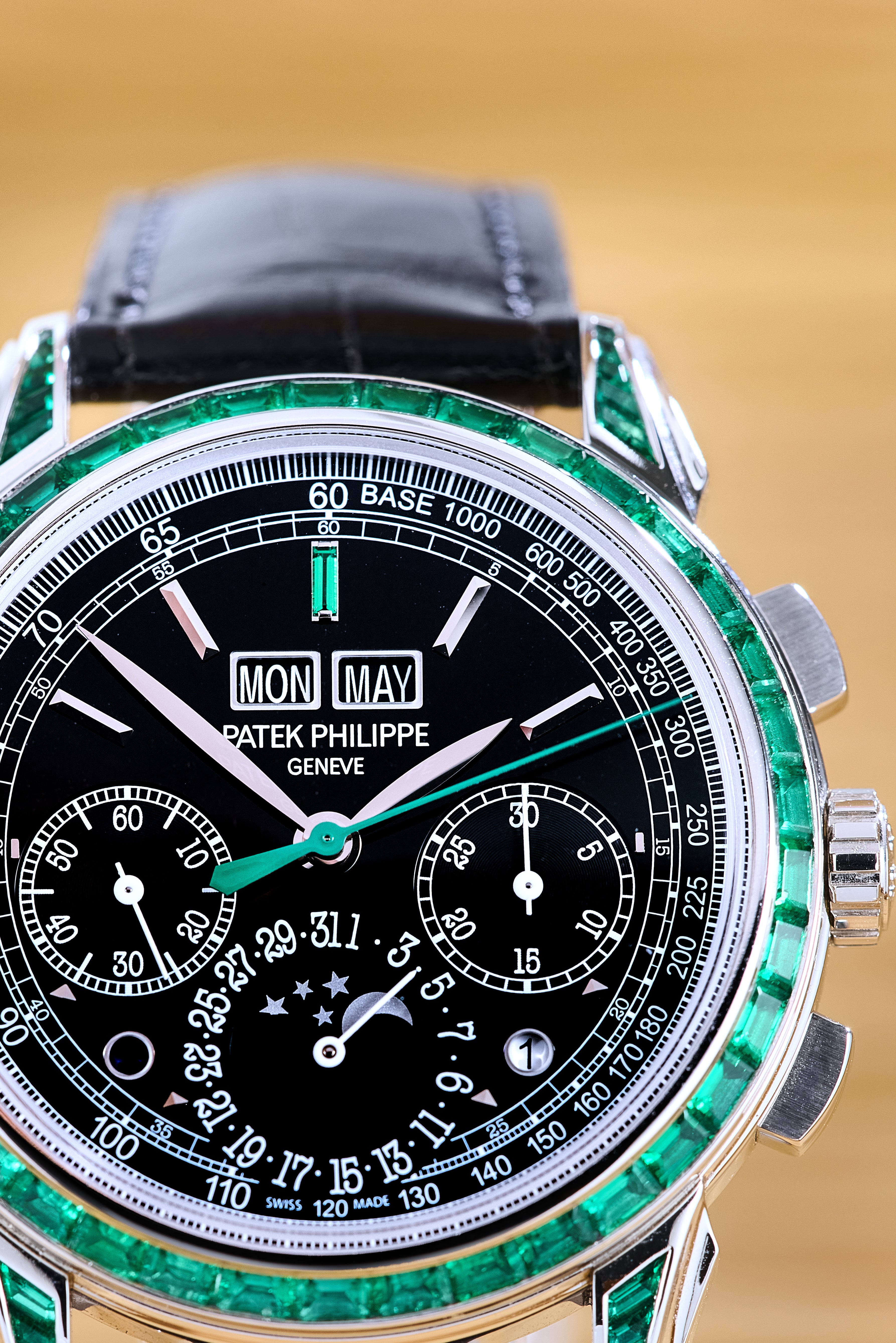 Patek Philippe Off-Catalogue Emerald Set Perpetual Calendar