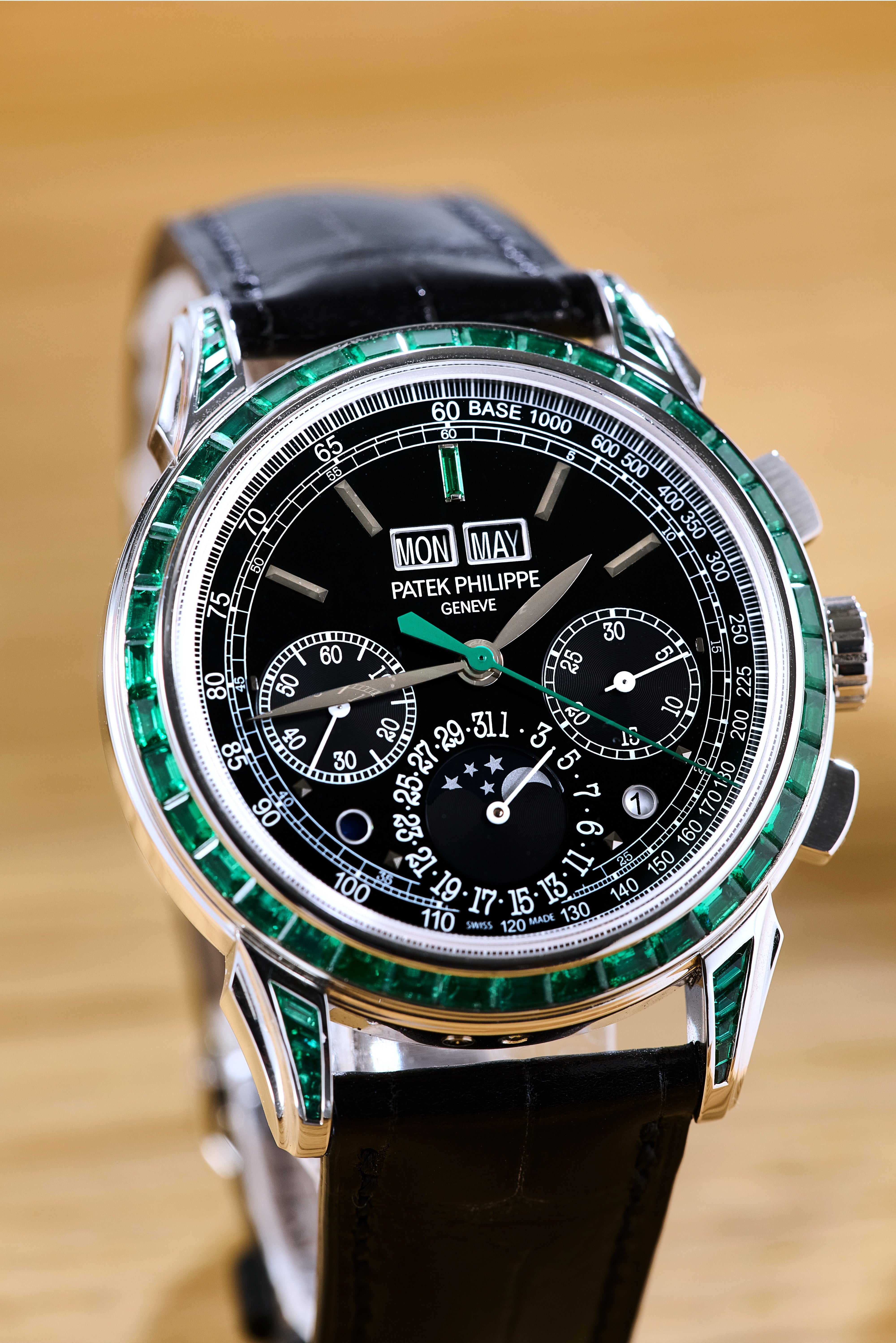 Patek Philippe Off-Catalogue Emerald Set Perpetual Calendar