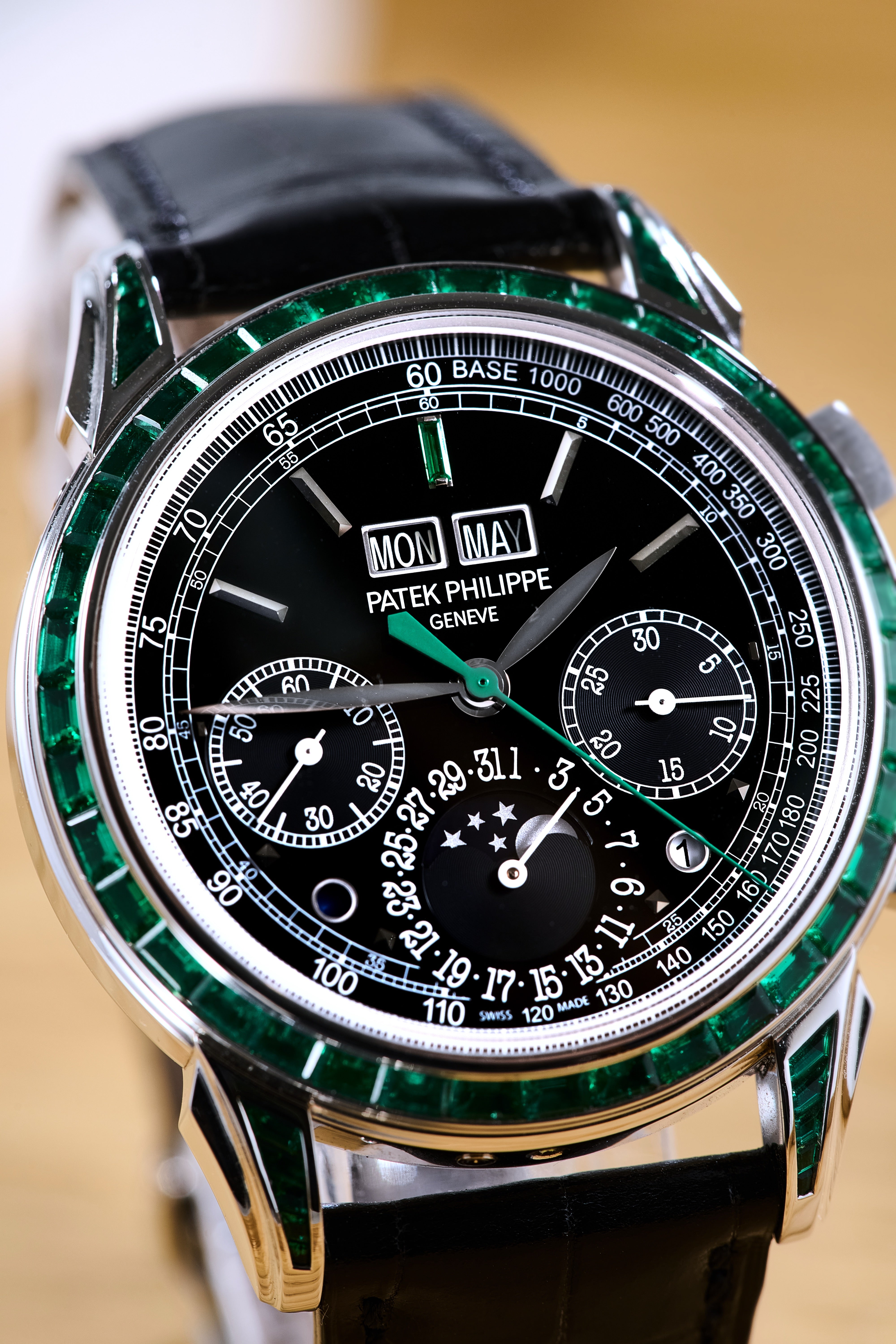 Patek Philippe Off-Catalogue Emerald Set Perpetual Calendar