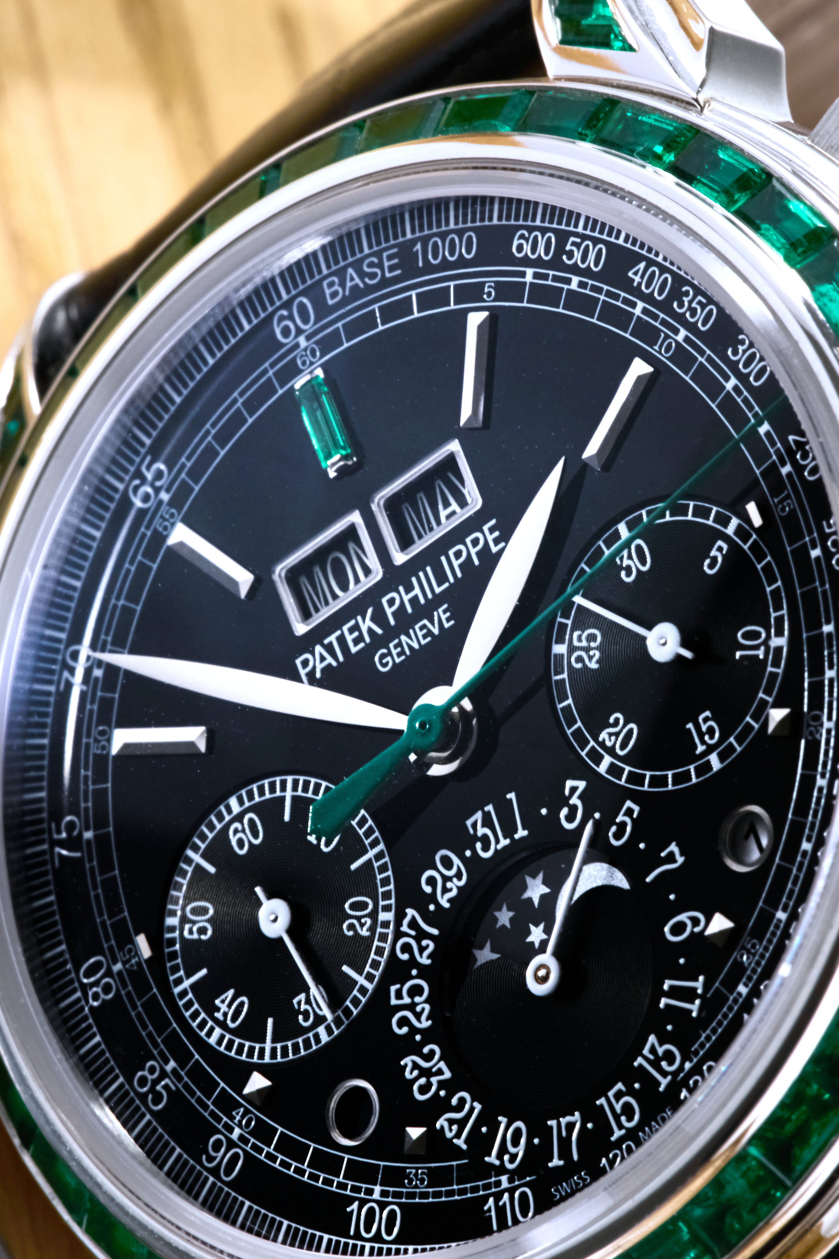 Patek Philippe Off-Catalogue Emerald Set Perpetual Calendar
